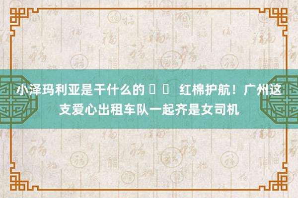 小泽玛利亚是干什么的 		 红棉护航！广州这支爱心出租车队一起齐是女司机