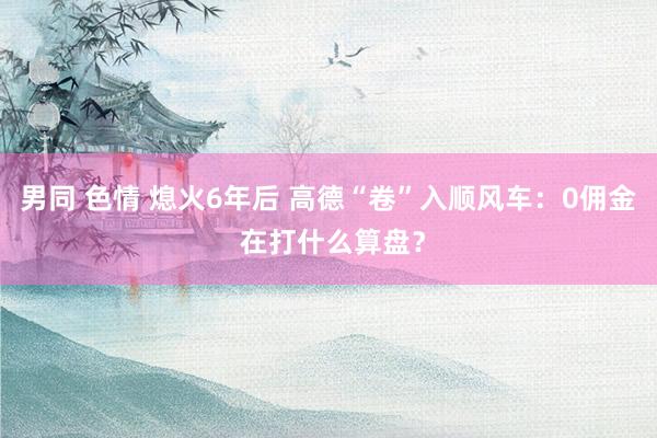 男同 色情 熄火6年后 高德“卷”入顺风车：0佣金 在打什么算盘？