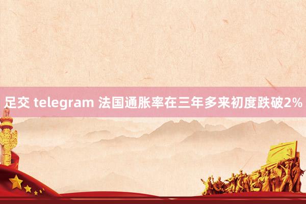 足交 telegram 法国通胀率在三年多来初度跌破2%