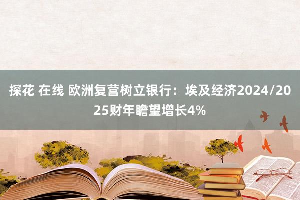 探花 在线 欧洲复营树立银行：埃及经济2024/2025财年瞻望增长4%