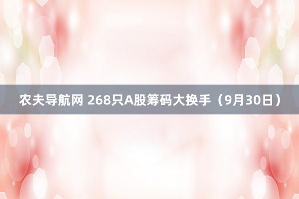 农夫导航网 268只A股筹码大换手（9月30日）