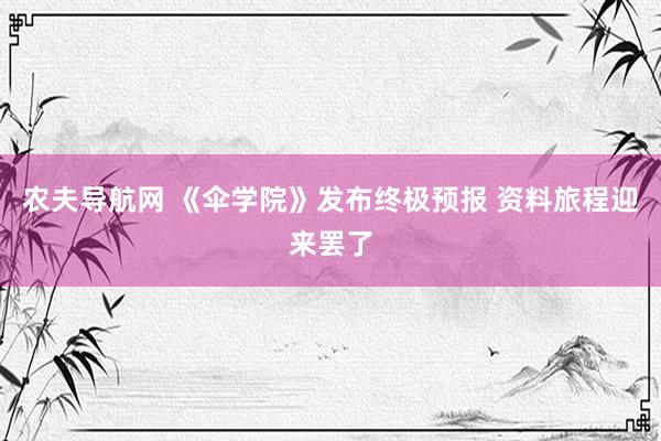 农夫导航网 《伞学院》发布终极预报 资料旅程迎来罢了