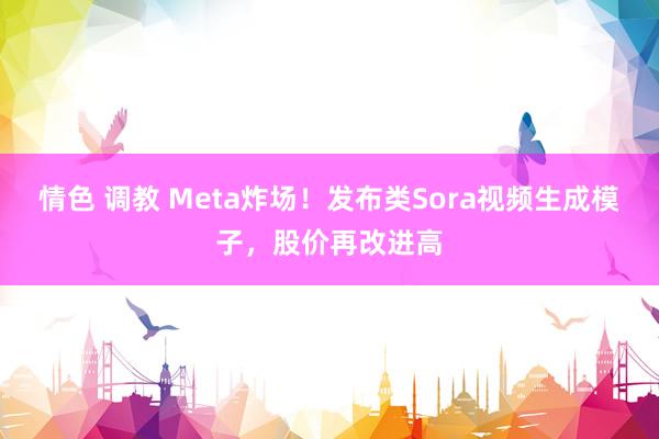 情色 调教 Meta炸场！发布类Sora视频生成模子，股价再改进高