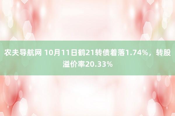 农夫导航网 10月11日鹤21转债着落1.74%，转股溢价率20.33%