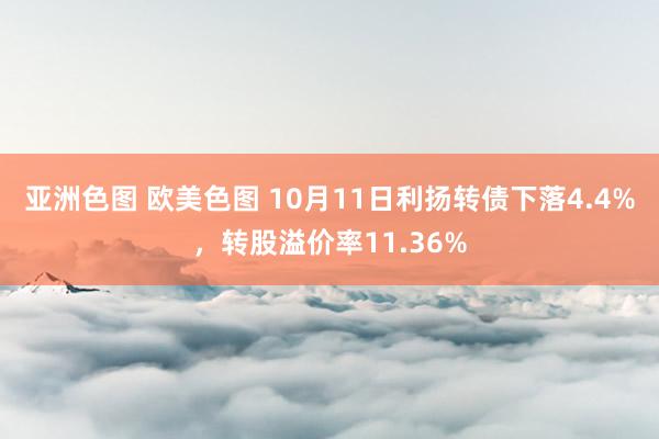 亚洲色图 欧美色图 10月11日利扬转债下落4.4%，转股溢价率11.36%