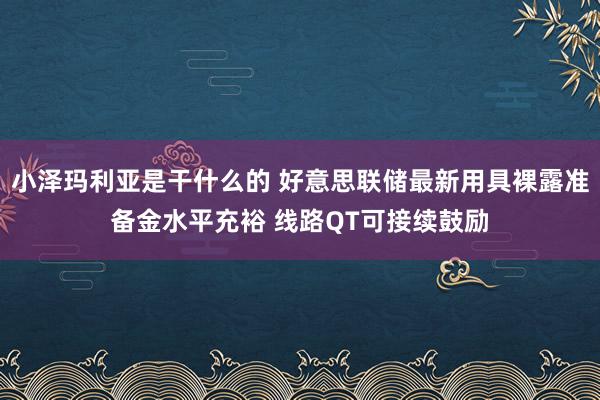 小泽玛利亚是干什么的 好意思联储最新用具裸露准备金水平充裕 线路QT可接续鼓励