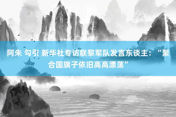 阿朱 勾引 新华社专访联黎军队发言东谈主：“聚合国旗子依旧高高漂荡”