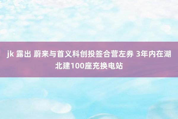 jk 露出 蔚来与首义科创投签合营左券 3年内在湖北建100座充换电站