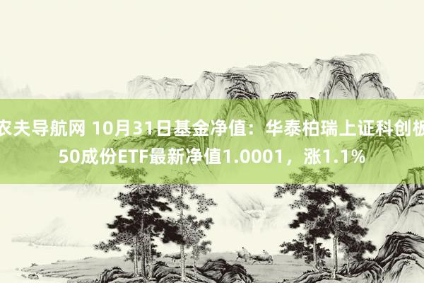 农夫导航网 10月31日基金净值：华泰柏瑞上证科创板50成份ETF最新净值1.0001，涨1.1%