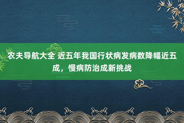 农夫导航大全 近五年我国行状病发病数降幅近五成，慢病防治成新挑战