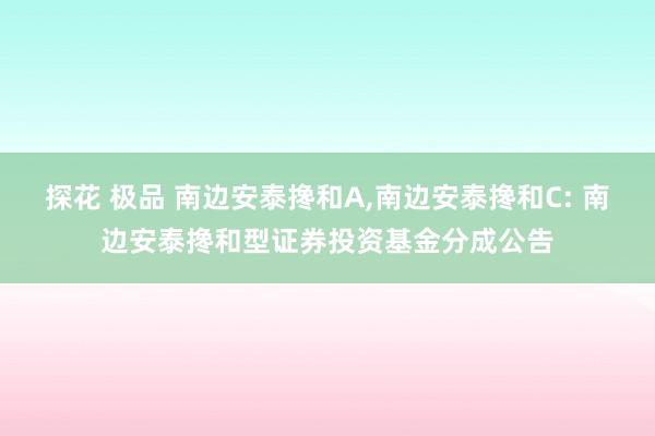 探花 极品 南边安泰搀和A，南边安泰搀和C: 南边安泰搀和型证券投资基金分成公告