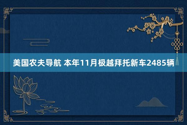 美国农夫导航 本年11月极越拜托新车2485辆