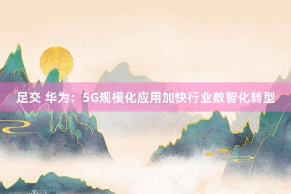 足交 华为：5G规模化应用加快行业数智化转型