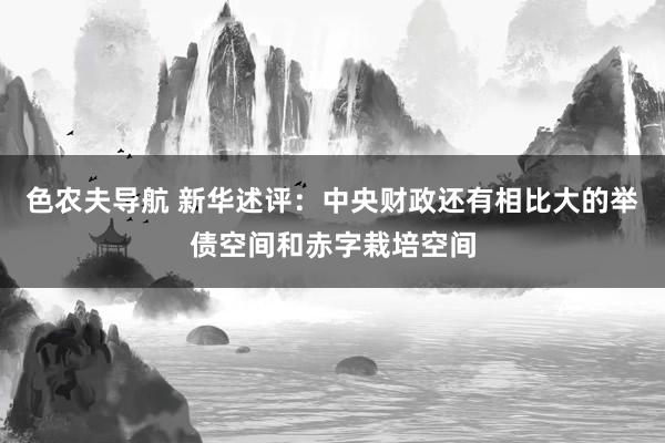 色农夫导航 新华述评：中央财政还有相比大的举债空间和赤字栽培空间