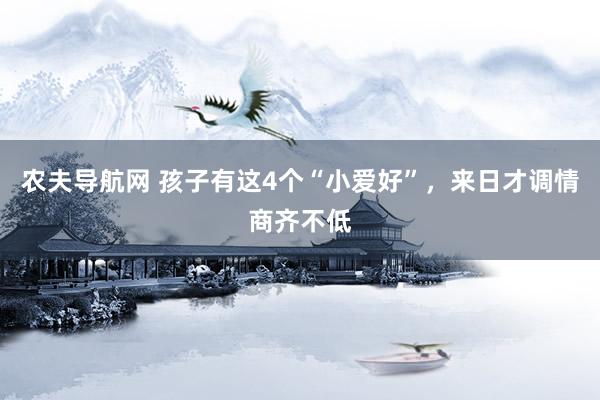 农夫导航网 孩子有这4个“小爱好”，来日才调情商齐不低