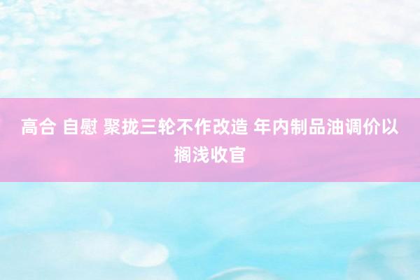 高合 自慰 聚拢三轮不作改造 年内制品油调价以搁浅收官