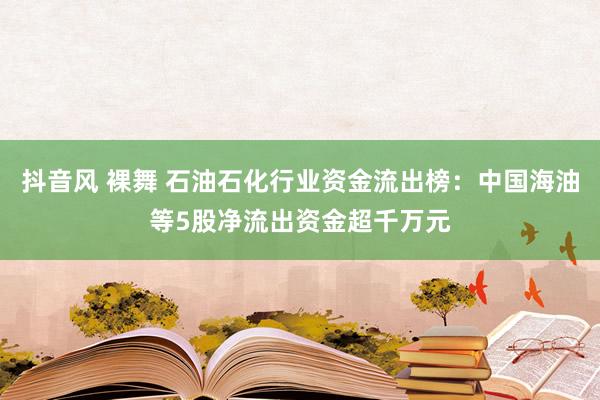 抖音风 裸舞 石油石化行业资金流出榜：中国海油等5股净流出资金超千万元