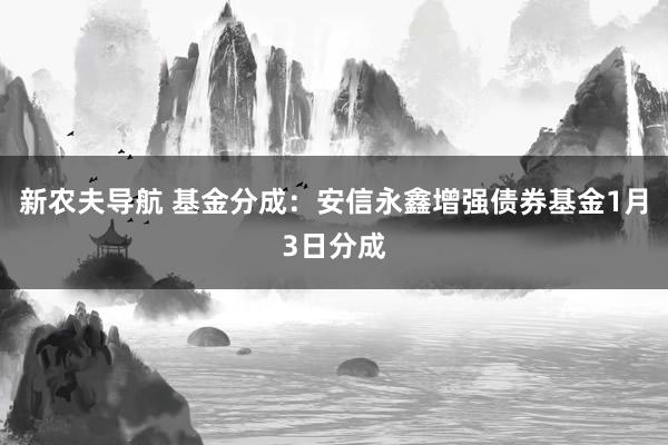 新农夫导航 基金分成：安信永鑫增强债券基金1月3日分成