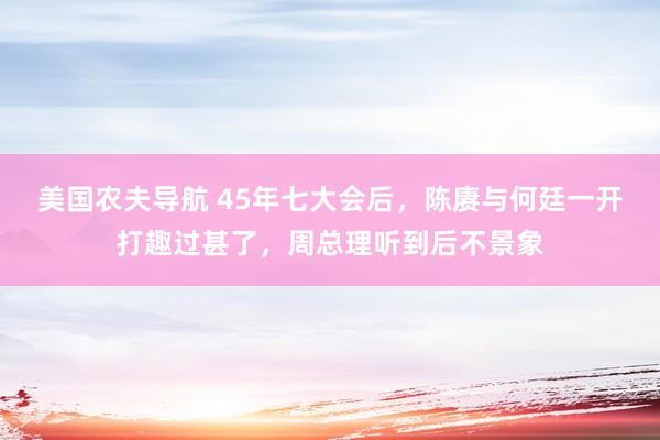 美国农夫导航 45年七大会后，陈赓与何廷一开打趣过甚了，周总理听到后不景象