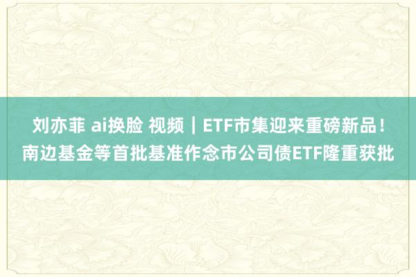 刘亦菲 ai换脸 视频｜ETF市集迎来重磅新品！南边基金等首批基准作念市公司债ETF隆重获批