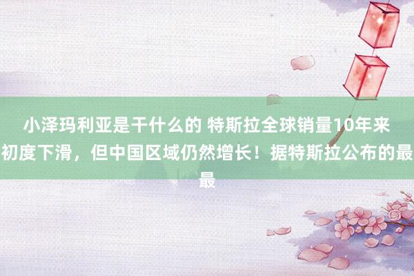 小泽玛利亚是干什么的 特斯拉全球销量10年来初度下滑，但中国区域仍然增长！据特斯拉公布的最