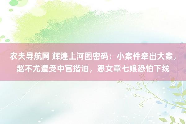 农夫导航网 辉煌上河图密码：小案件牵出大案，赵不尤遭受中官揩油，恶女章七娘恐怕下线