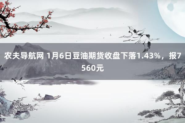 农夫导航网 1月6日豆油期货收盘下落1.43%，报7560元