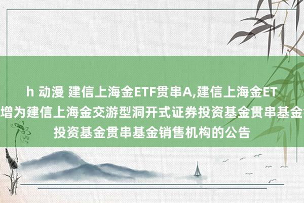 h 动漫 建信上海金ETF贯串A，建信上海金ETF贯串C: 对于新增为建信上海金交游型洞开式证券投资基金贯串基金销售机构的公告