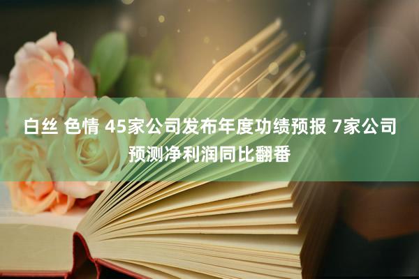 白丝 色情 45家公司发布年度功绩预报 7家公司预测净利润同比翻番