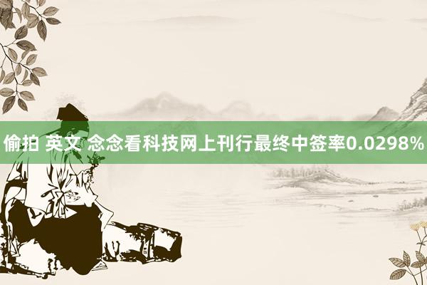 偷拍 英文 念念看科技网上刊行最终中签率0.0298%