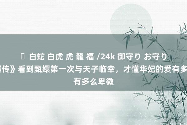 ✨白蛇 白虎 虎 龍 福 /24k 御守り お守り 《甄嬛传》看到甄嬛第一次与天子临幸，才懂华妃的爱有多么卑微