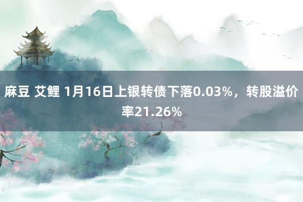 麻豆 艾鲤 1月16日上银转债下落0.03%，转股溢价率21.26%